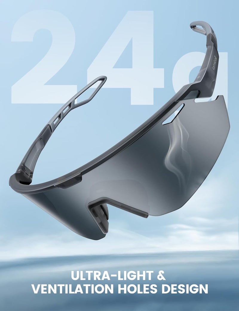 Lamicall 24g Polarized Sports Sunglasses for Men Women - UV400 Protection Sun Glasses for Running Cycling Baseball Fishing - Image 4